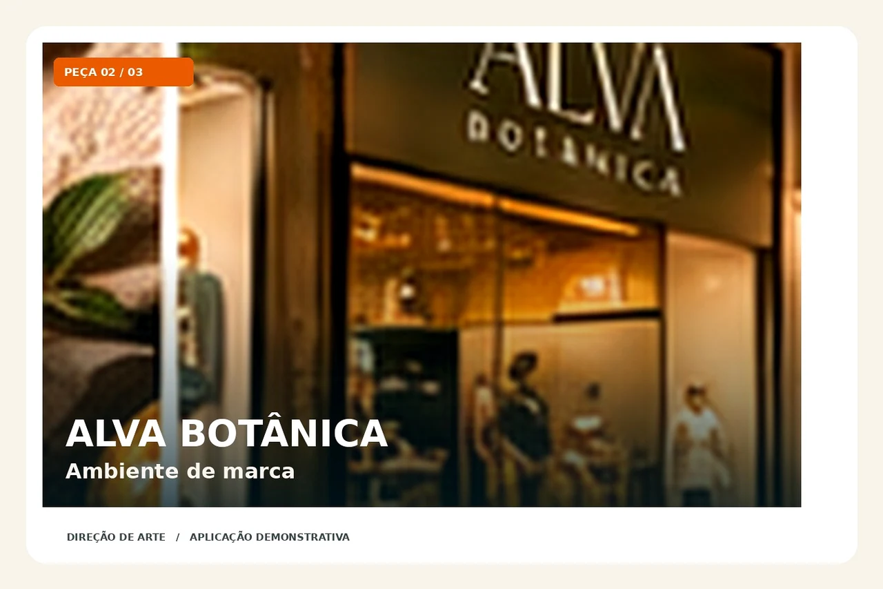 ALVA BOTÂNICA — aplicação visual 2: Experiência de marca